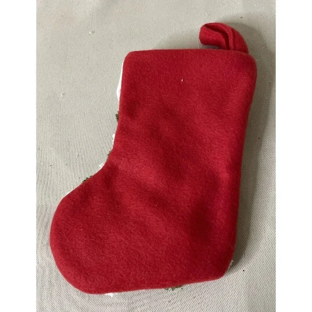 Christmas Holiday Red White Green‎ Stripe Small Winter Stocking NEW 6 Inch